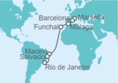 Itinerario del Crucero España, Portugal, Brasil - MSC Cruceros