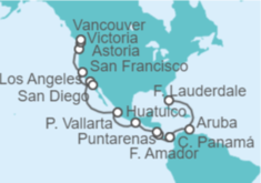 Itinerario del Crucero De Miami a Vancouver - Princess Cruises