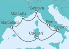 Itinerario del Crucero Francia, España, Italia - Costa Cruceros