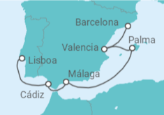 Itinerario del Crucero España - Ponant