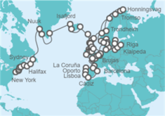 Itinerario del Crucero Aventura en el gran Ártico - Regent Seven Seas