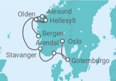 Itinerario del Crucero Noruega, Suecia - Ponant