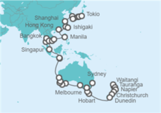 Itinerario del Crucero Vuelta al mundo - Regent Seven Seas