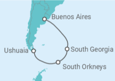 Itinerario del Crucero Argentina - Ponant