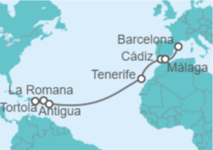 Itinerario del Crucero Desde La Romana a Barcelona - Costa Cruceros