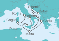 Itinerario del Crucero Mar Mediterráneo y Adriático - Princess Cruises