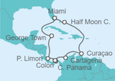 Itinerario del Crucero Canal de Panamá y Caribe Sur - Holland America Line