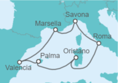 Itinerario del Crucero Italia, España, Francia - Costa Cruceros