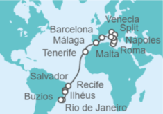 Itinerario del Crucero Desde Venecia (Italia) a Río de Janeiro (Brasil) - MSC Cruceros