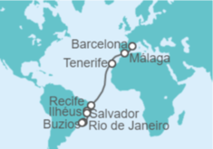 Itinerario del Crucero España, Brasil - MSC Cruceros