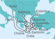 Itinerario del Crucero  Chipre, Grecia, Turquía, Montenegro - Celestyal Cruises