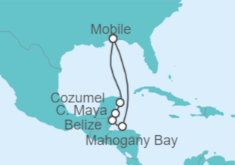 Itinerario del Crucero Belice y México - Carnival Cruise Line