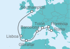 Itinerario del Crucero De Roma a Londres - Princess Cruises