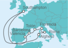 Itinerario del Crucero España, Francia e Italia - Princess Cruises