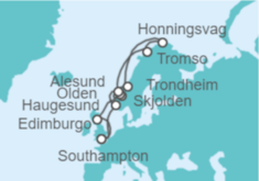 Itinerario del Crucero Fiordos Noruegos - Princess Cruises