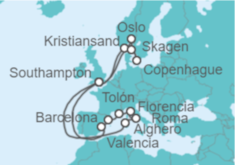 Itinerario del Crucero España y Norte de Europa - Princess Cruises