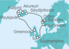 Itinerario del Crucero Islandia y Fiordos Noruegos - Princess Cruises