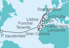 Itinerario del Crucero Europa - Transatlántico - Princess Cruises