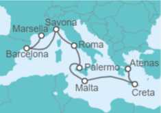 Itinerario del Crucero Mediterráneo y Egeo - Costa Cruceros