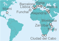 Itinerario del Crucero Desde Ciudad del Cabo a Fort Lauderdale - Holland America Line