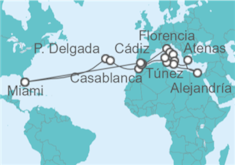 Itinerario del Crucero Pasaje del Atlántico y Mediterráneo desde Fort Lauderdale - Holland America Line