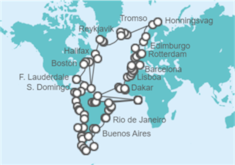Itinerario del Crucero Vuelta al mundo - Holland America Line