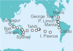 Itinerario del Crucero Desde Fort Lauderdale a Singapur - Holland America Line