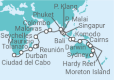 Itinerario del Crucero Desde Sydney a Ciudad del Cabo - Holland America Line