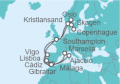 Itinerario del Crucero España y Norte de Europa - Princess Cruises