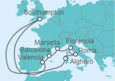 Itinerario del Crucero Mediterráneo Occidental - Princess Cruises