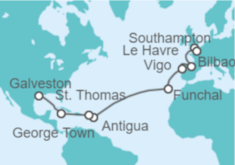 Itinerario del Crucero De Londres a Galveston - Princess Cruises