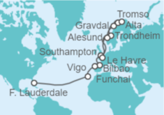 Itinerario del Crucero De Londres a Miami - Princess Cruises