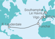 Itinerario del Crucero De Londres a Miami - Princess Cruises