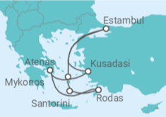 Itinerario del Crucero Islas griegas: Santorini, Rodas y Estambul 2025 - NCL Norwegian Cruise Line