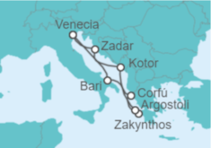 Itinerario del Crucero Italia, Grecia, Montenegro - Costa Cruceros