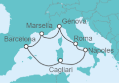 Itinerario del Crucero El barco ochentero navega por el Mediterráneo - Costa Cruceros
