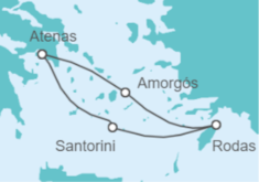 Itinerario del Crucero Las Cícladas y el Dodecaneso, islas secretas del mar Egeo  - CroisiMer