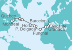 Itinerario del Crucero De Barcelona a Montreal - Regent Seven Seas