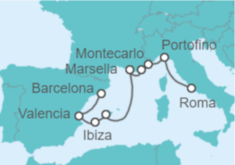 Itinerario del Crucero Mediterráneo Occidental - Regent Seven Seas