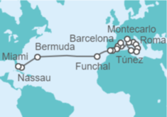 Itinerario del Crucero De Roma a Miami - Regent Seven Seas