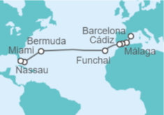 Itinerario del Crucero Lujo a través del Atlántico - Regent Seven Seas