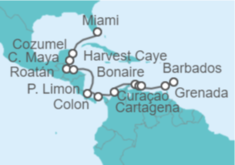 Itinerario del Crucero De Miami a Bridgetown - Regent Seven Seas