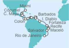 Itinerario del Crucero De Miami a Río de Janeiro - Regent Seven Seas