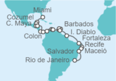 Itinerario del Crucero De las costas del Caribe a las maravillas del río - Regent Seven Seas