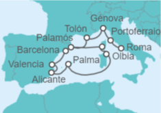 Itinerario del Crucero Mediterráneo Occidental - Regent Seven Seas