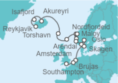 Itinerario del Crucero Norte de Europa e Islandia - Regent Seven Seas