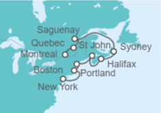 Itinerario del Crucero De Montreal a Nueva York  - Regent Seven Seas