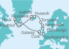 Itinerario del Crucero Fiordos, ballenas y renos - Regent Seven Seas