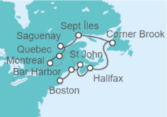 Itinerario del Crucero De Montreal a Boston  - Regent Seven Seas
