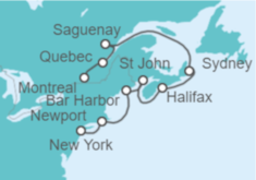 Itinerario del Crucero De Nueva York a Montreal - Regent Seven Seas